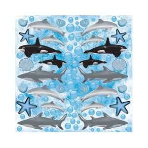  The Sea Die Cut Stickers 12 Inch by 12 Inch Sheet, Dolphin, Whale 