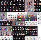 100 Assorted 14G Belly Rings Wholesale Body Jewelry Lot