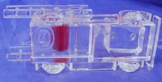 Crystal World Fire Engine Truck Figure Clear Red  