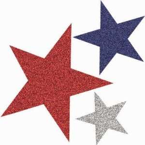  Red, White and Blue Glitter Star Assortment, 10pc Toys 