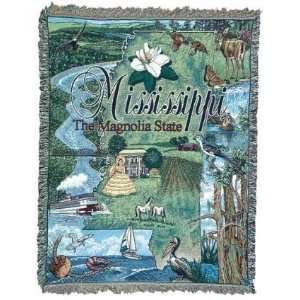  Mississippi The Magnolia State Tapestry Throw Blanket 50 
