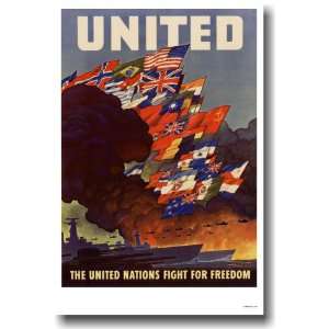   Fight For Freedom   Vintage WWII Reprint Poster