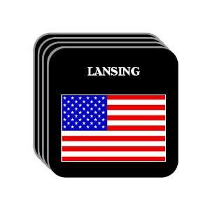  US Flag   Lansing, Michigan (MI) Set of 4 Mini Mousepad 