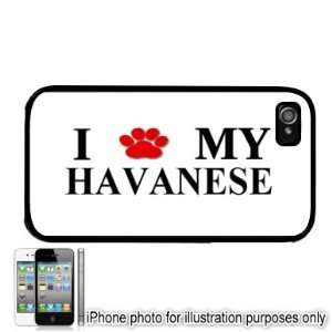  Havanese Paw Love Dog Apple iPhone 4 4S Case Cover Black 