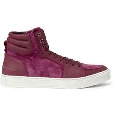 Yves Saint Laurent Suede and Leather Panelled High Top Sneakers