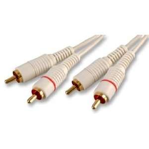   Pro Gold Stereo L R phono RCA cables set. White cable Electronics