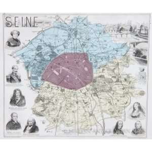  Vuillemin Map of Seine   Paris (1886)