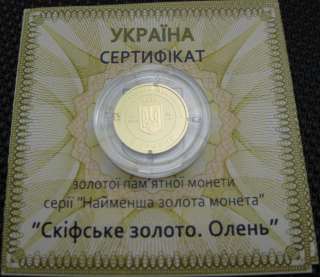 Ukraine 2011 New Coin Scythian Gold series  DEER   