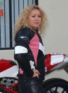 Sharkira Ladies Motorcycle Safety Leather Jacket 6 26  