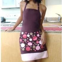 Addicted To Aprons Store   Funky Dots Burgundy Kitchen Apron