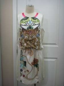 2012 NEW AUTH US$375 Tibi Collage Printed silk twill Sleeveless Dress 