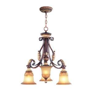   Light Chandeliers in Verona Bronze With Aged Gold Leaf Accents