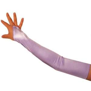  Light PURPLE Lavender Fingerless Satin Opera Stretch Bridal Gloves 