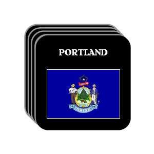 US State Flag   PORTLAND, Maine (ME) Set of 4 Mini Mousepad Coasters