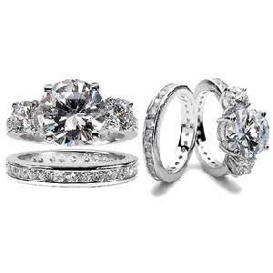  Emitations Marias CZ Wedding Ring Set, 9, 1 set Jewelry