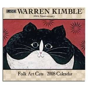  Folk Art Cats by Warren Kimble 2008 Lang Wall Calendar 