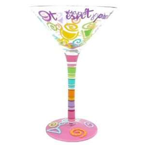  It Isnt Pretty Being Easy Hand Painted Martini Glass 