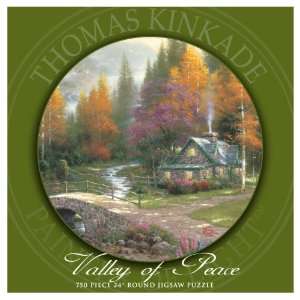  750 Piece Thomas Kinkade Round Puzzle Valley Of Peace 
