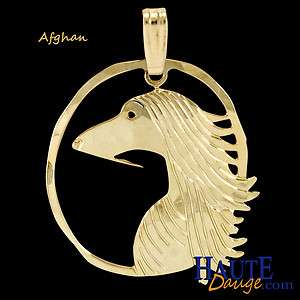 Touchstone Afghan Hound Gold Pendant (H011)  