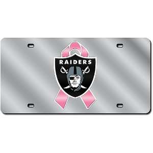  Breast Cancer Awareness Silver Laser Tag   Oakland Raiders One Size 