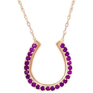    0.50 Ct Round Purple Amethyst 14k Rose Gold Pendant Jewelry