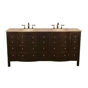  HYP 0704 CM UWC 72 72 Double Sink Cabinet   Crema Marfil 