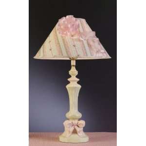  Pink Ivory Crackled Bow Lamp