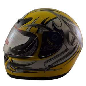 New Dot Adult Yellow Tribal Full Face Motorcycle Street Helmet FF101 Y 