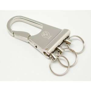 Metal BMW Car Keychain Polished Chrome With 3 Removable Rings