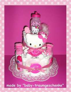 BABY TRAUM WINDELTORTE ♥♥ mit Hello Kitty Figur & Flasche 
