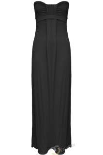 NEW WOMENS LADIES LONG JERSEY KNOT STRAPLESS BANDEAU MAXI DRESS SIZES 