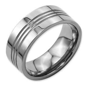  Grooved Band (9.00 mm) in Titanium Jewelry