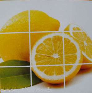 Fliesenbild ca.45x45cm Zitrone Fliesen Sticker Puzzle Bild Obst Dekor 