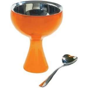  Alessi Big Love Ice Cream Bowl & Spoon Set   Orange 