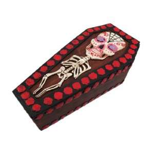  Day Of The Dead Sugar Skull Coffin Trinket Box Jewelry 