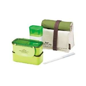   Lock Mini Lunch Box with Bag and Water Bottle, Green