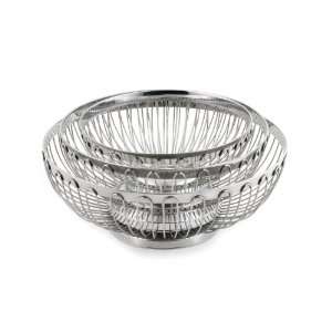 Piece Round Wire Basket / Fruit Bowl Set   Fine Stainless Steel 