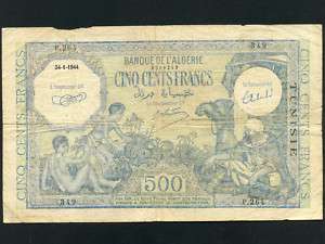 TunisiaP 19,500 Francs 1944 * French Rule * UNLISTED *  
