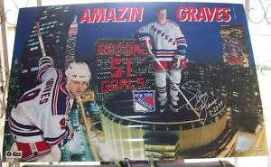 LE Adam Graves Signed Auto #d Poster Print NY Rangers  