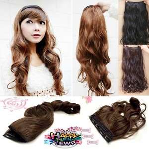 New 22 long Woman Curly/wavy clip on hair extension charm synthenic 
