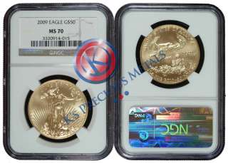 2009 $50 American Gold Eagle NGC MS 70 MS70  