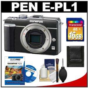 Olympus Pen E PL1 Micro 4/3 Digital Camera Body (Black) with 16GB Card 