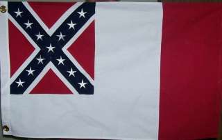 3rd NATIONAL CONFEDERATE FLAG   HEAVY COTTON SEWN 2 X 3  