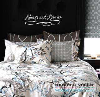 Always and Forever Bedroom Home Vinyl Wall Quote Decal  