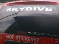 SKYDIVING WINDSHIELD DECAL   Skydive  