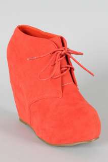CORAL Womens Lace Up Wedge Bootie Size 5.5 to 10  