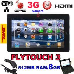 TABLET PC 10Android 2.3 FLYTOUCH3 3G WIFI USB 8GB+GPS+keyboard case 