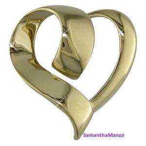 Swirled Heart Pendant Slide Necklace 4 Omega Chain New  