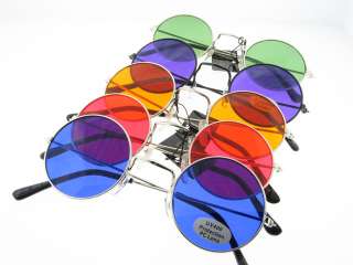 Small Teashades Round Sunglasses with Brightly Colored Lens  