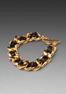   and Chain Bracelet in Black/Gold 